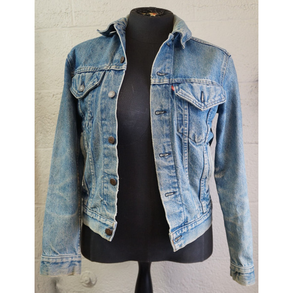 Vintage Levis 70506 0214 Denim Trucker Jacket Mens Size 38 Small Pockets USA - Picture 1 of 9